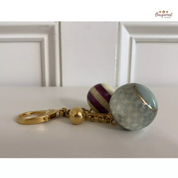 Authentic LOUIS VUITTON Jade/Purple/Cream Fleur Ball Bag Charms - Picture 7 of 10